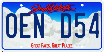 SD license plate 0END54