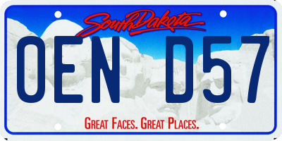 SD license plate 0END57