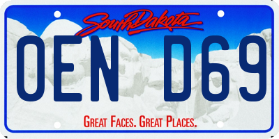 SD license plate 0END69