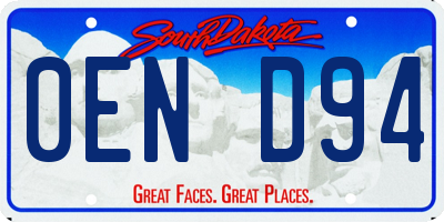 SD license plate 0END94