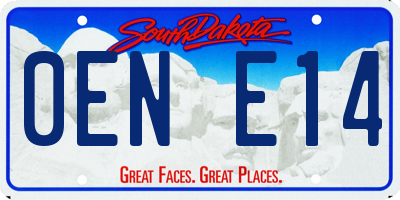 SD license plate 0ENE14
