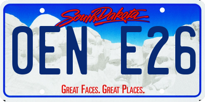 SD license plate 0ENE26