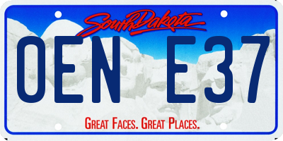 SD license plate 0ENE37