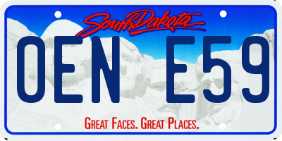SD license plate 0ENE59