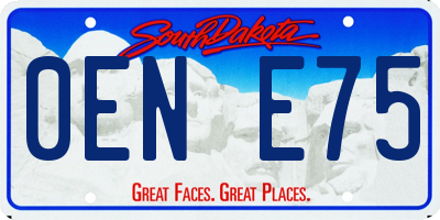 SD license plate 0ENE75