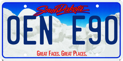 SD license plate 0ENE90