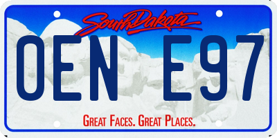 SD license plate 0ENE97