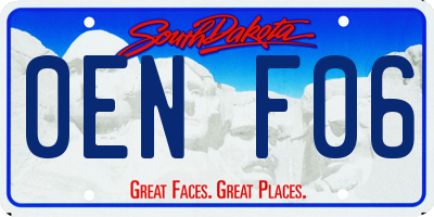 SD license plate 0ENF06