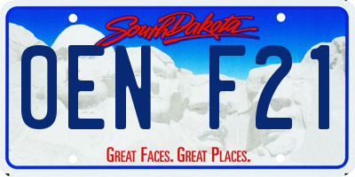 SD license plate 0ENF21