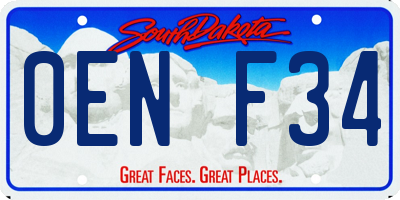 SD license plate 0ENF34