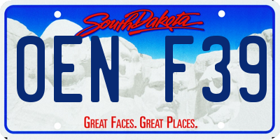 SD license plate 0ENF39