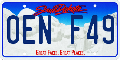 SD license plate 0ENF49