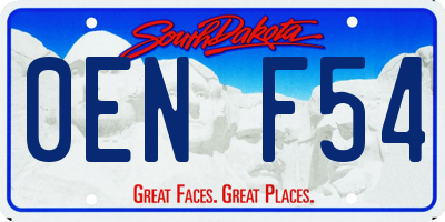 SD license plate 0ENF54