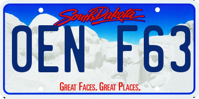 SD license plate 0ENF63