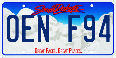 SD license plate 0ENF94