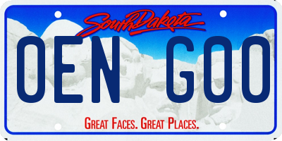 SD license plate 0ENG00