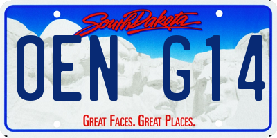 SD license plate 0ENG14