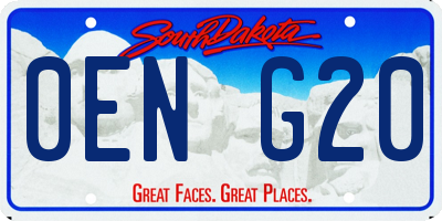 SD license plate 0ENG20