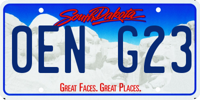 SD license plate 0ENG23
