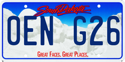 SD license plate 0ENG26