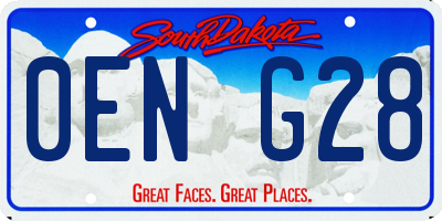 SD license plate 0ENG28