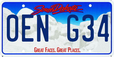 SD license plate 0ENG34
