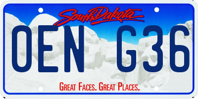 SD license plate 0ENG36