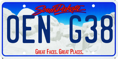 SD license plate 0ENG38