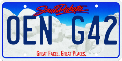 SD license plate 0ENG42
