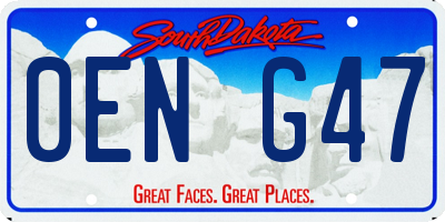 SD license plate 0ENG47