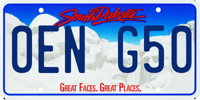 SD license plate 0ENG50