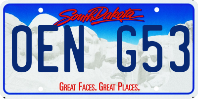 SD license plate 0ENG53