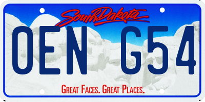 SD license plate 0ENG54