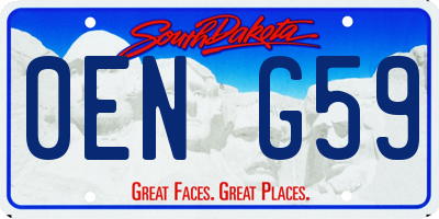 SD license plate 0ENG59