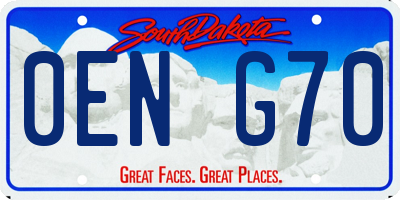 SD license plate 0ENG70