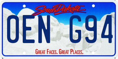 SD license plate 0ENG94