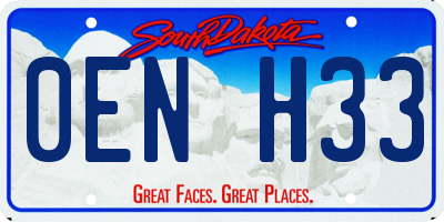 SD license plate 0ENH33