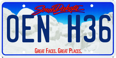 SD license plate 0ENH36