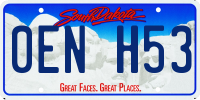 SD license plate 0ENH53