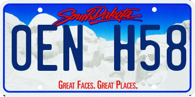 SD license plate 0ENH58