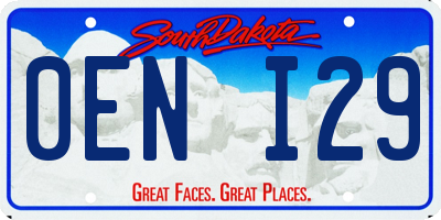 SD license plate 0ENI29