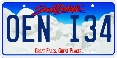 SD license plate 0ENI34