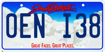 SD license plate 0ENI38