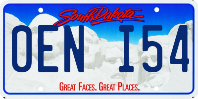 SD license plate 0ENI54