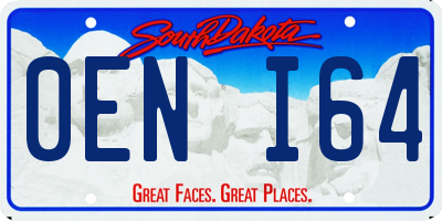 SD license plate 0ENI64