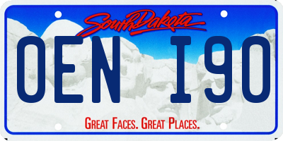 SD license plate 0ENI90