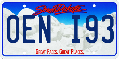 SD license plate 0ENI93