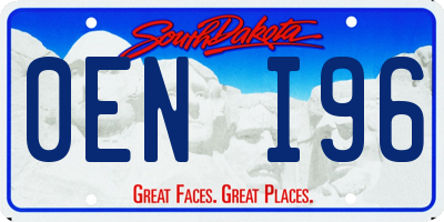 SD license plate 0ENI96