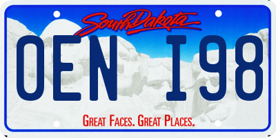SD license plate 0ENI98