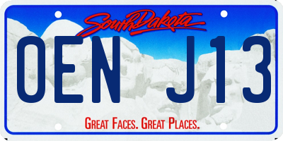 SD license plate 0ENJ13